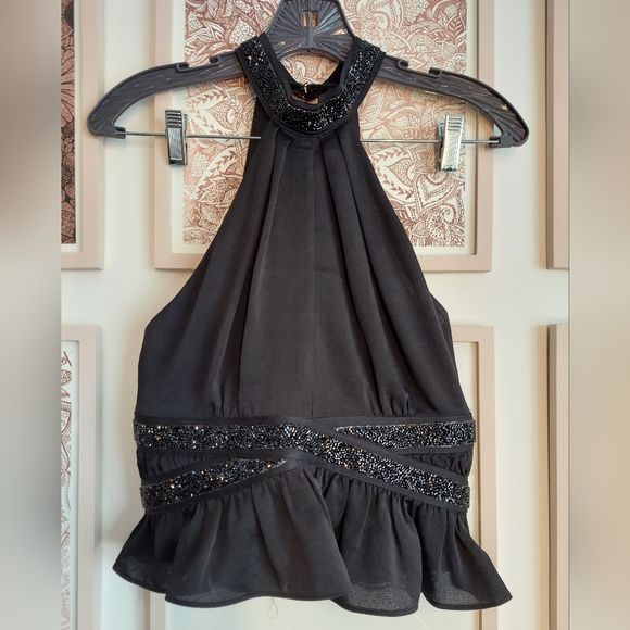 ⭐️ 3/ $30 Express crop black sparkle top, size 4 - Picture 6 of 16